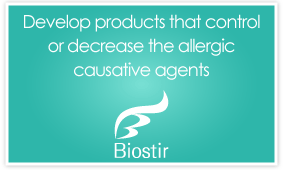 To develop a product that controls or decreases the allergic causative agent which invades to the inside of body.